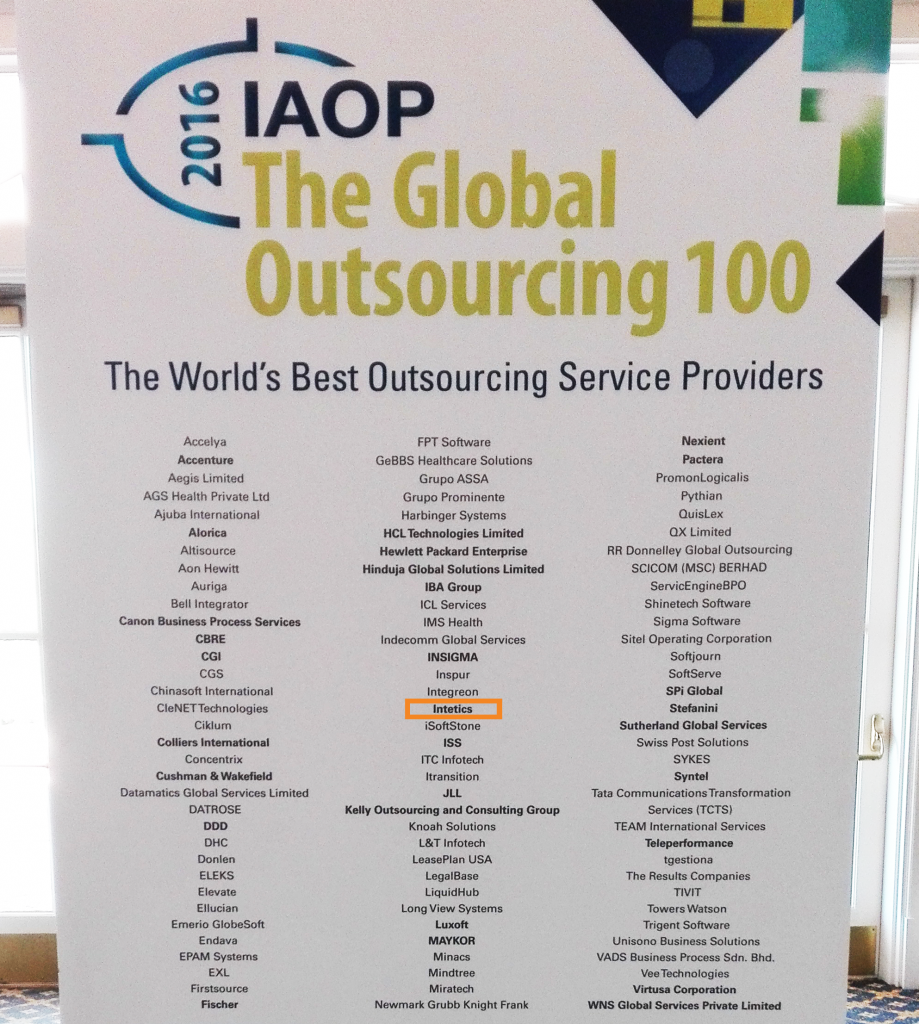 Intetics top outsourcing company by IAOP
