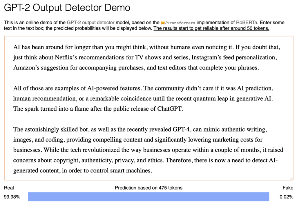 gpt2-output-detector