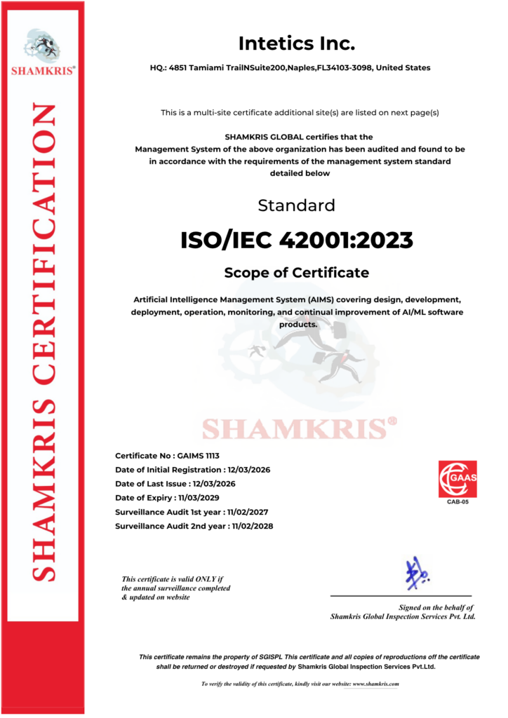 Intetics Among the First Globally to Earn ISO/IEC 42001 for AI Management Systems.