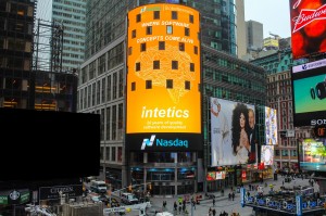 Intetics on NASDAQ Market Tower for 20 years of quality software development.